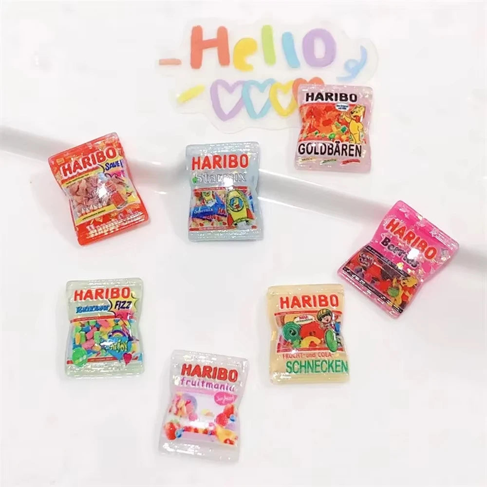 10pcs Resin Mini Candy 3d Resin Flat Cabochons Scrapbook Kawaii Diy Jewelry Craft Decoration Embellishments Hairpin Accessories