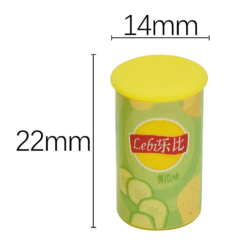 1set 1:12 Dollhouse Miniature Food Potato Chips BottlesMini Simulation Potato Chips Bottle Dolls Kitchen Food Toys