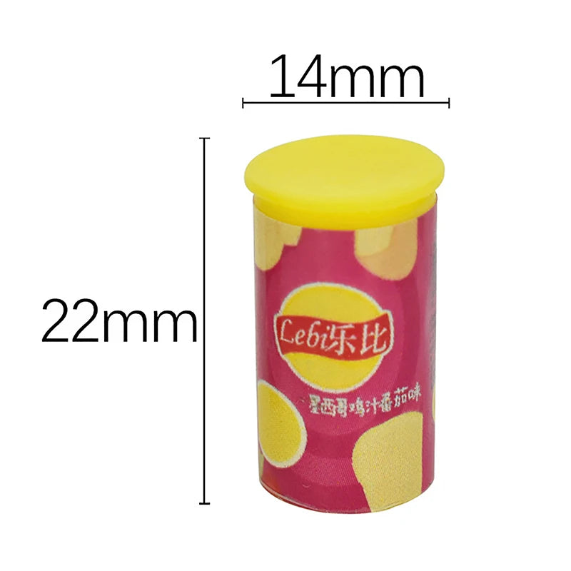 1set 1:12 Dollhouse Miniature Food Potato Chips BottlesMini Simulation Potato Chips Bottle Dolls Kitchen Food Toys