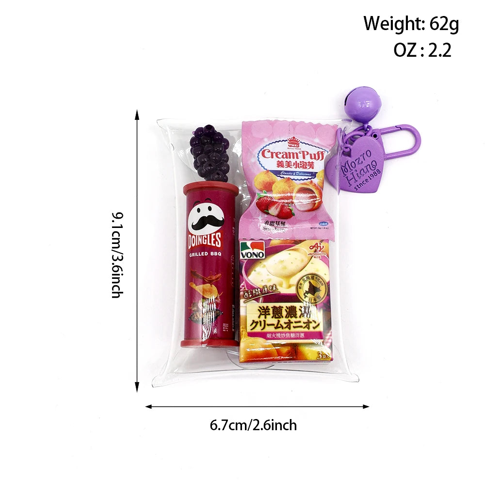 Japanese DIY Twisted Egg Bag Keychain | Mini Food and Play Bag Pendant | Rainbow Colored Homemade Twisted Egg Storage Bag Pendan