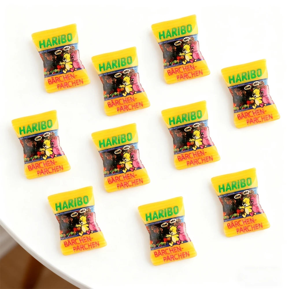 10pcs Resin Mini Candy 3d Resin Flat Cabochons Scrapbook Kawaii Diy Jewelry Craft Decoration Embellishments Hairpin Accessories