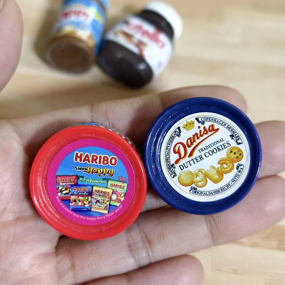 10PCS 1/6 Scale Miniature Dollhouse Cute Sauce Jam/ Cookies /Snacks Daily Necessities Model Toys for OB11 BJD Doll Accessories