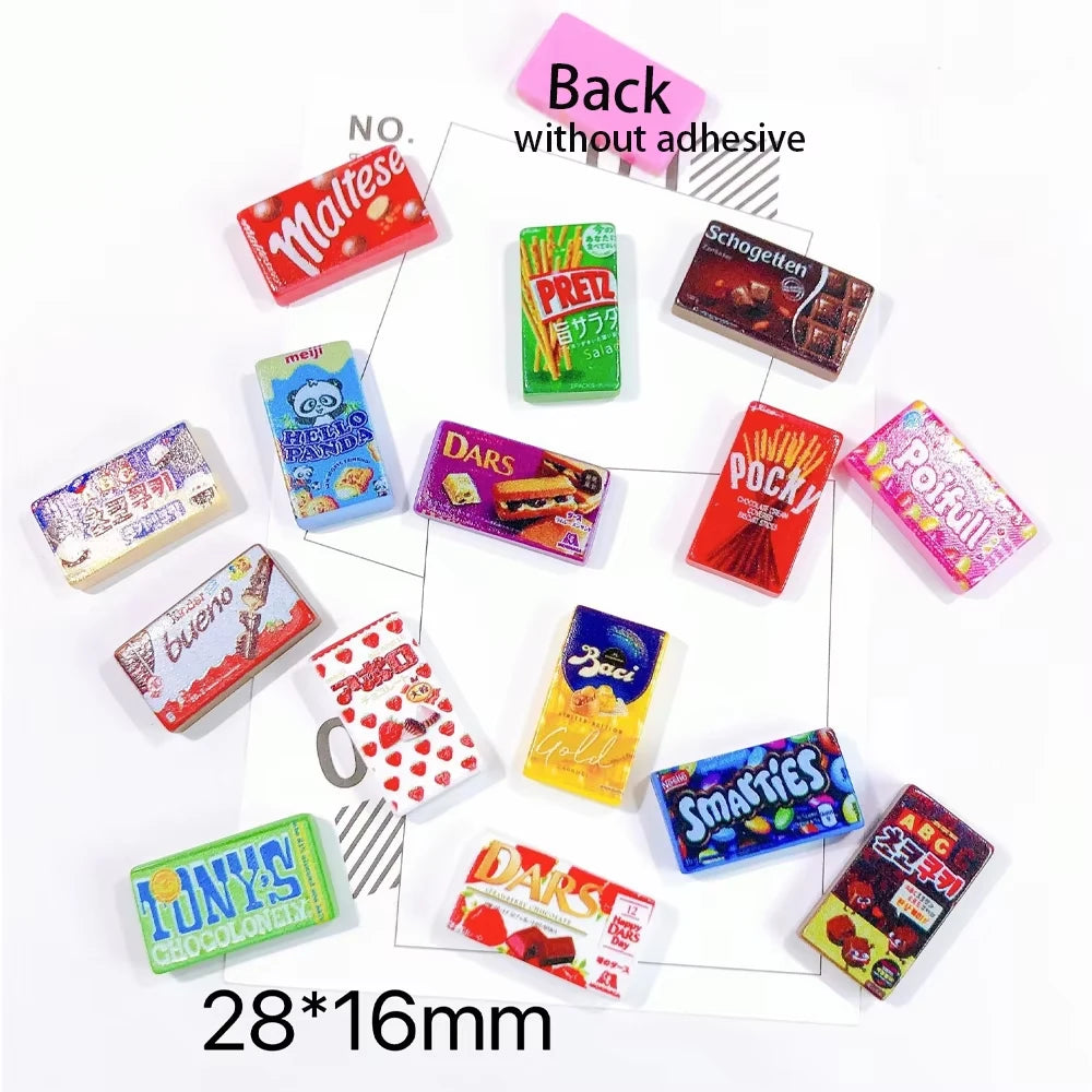 10pcs Resin Mini Candy 3d Resin Flat Cabochons Scrapbook Kawaii Diy Jewelry Craft Decoration Embellishments Hairpin Accessories